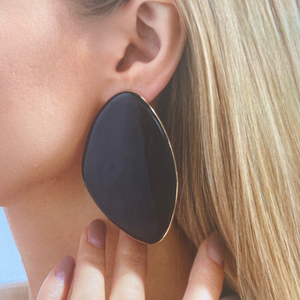 Chic Black and Gold Statement Earrings